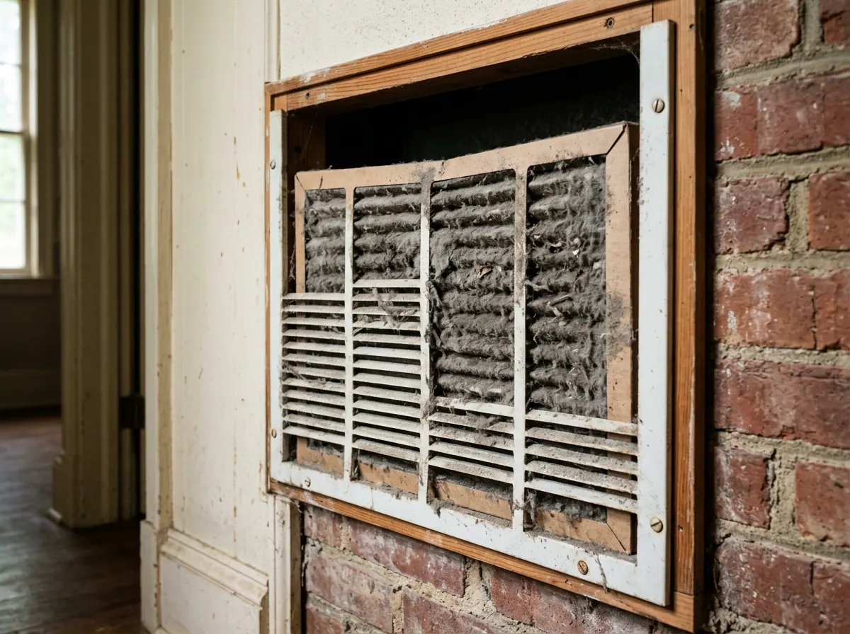 Representative photo of a dusty return air grille