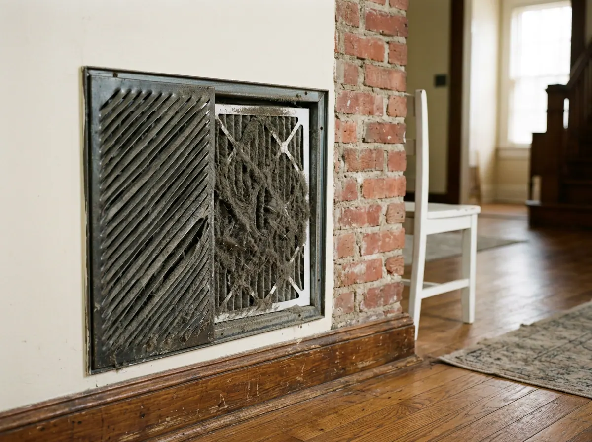Representative photo of a dusty return air grille