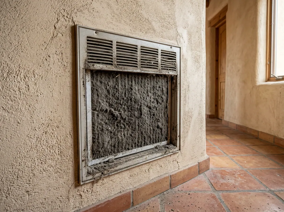 Representative photo of a dusty return air grille
